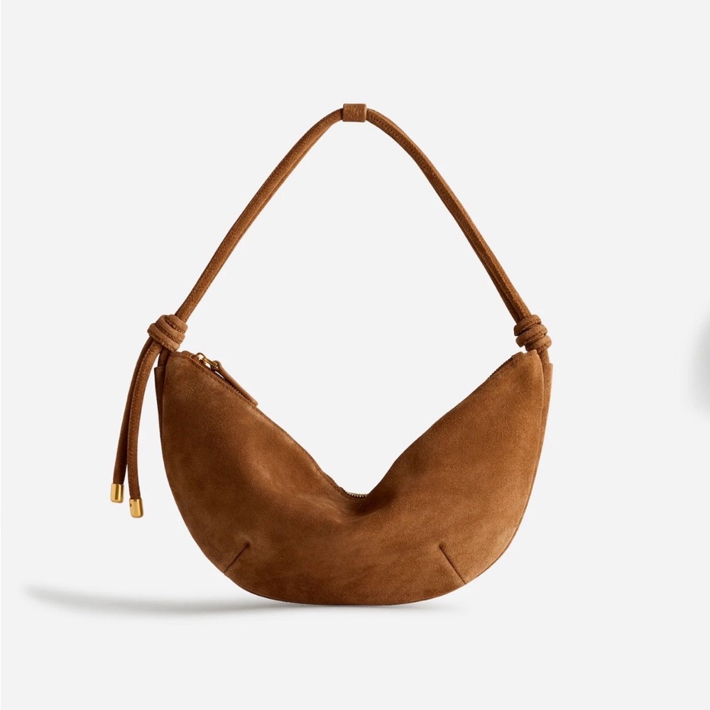 Madewell The Bolo Shoulder Bag in Suede - Cognac